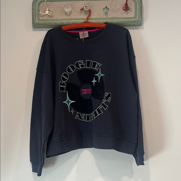 Terez Black 'Boogie Nights' dance Sweatshirt Women’s XL Crewneck new w/tags - Picture 1 of 5